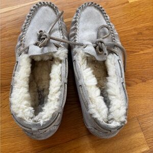 UGG Cream Shearling Lined Slippers